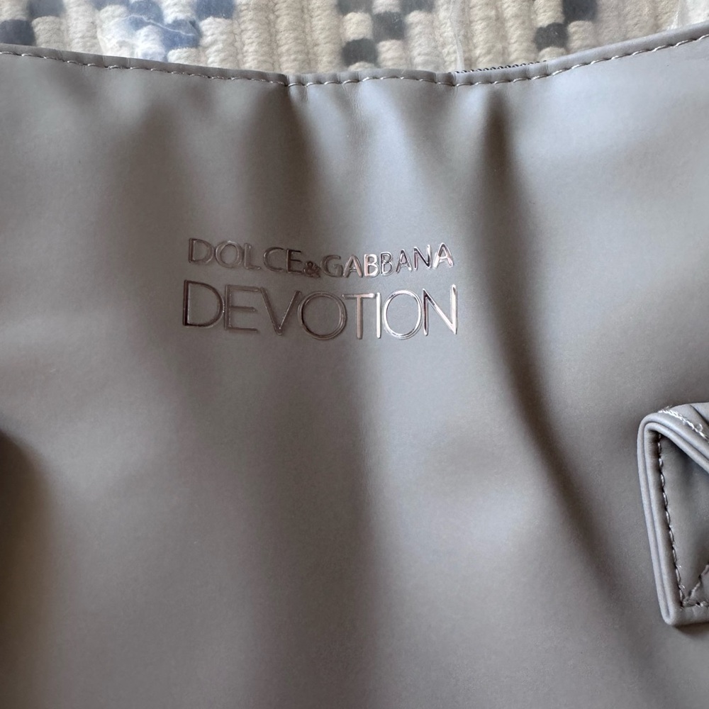 Dolce & Gabbana Devotion Tote in Gray with Metallic Logo 18” Long  11” Tall